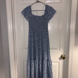 SHEIN Blue Floral Maxi Dress